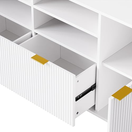 Black 4-Piece Entertainment Wall Unit with 13 Shelves, 8 Drawers and 2 Cabinets F665