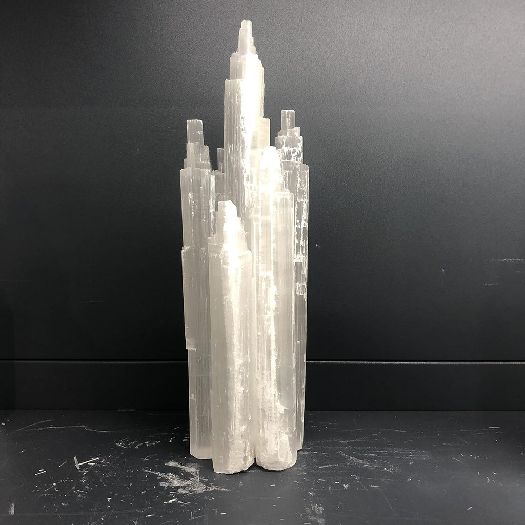 White Crystal Selenite Gypsum Tower Pack of 2 G52114