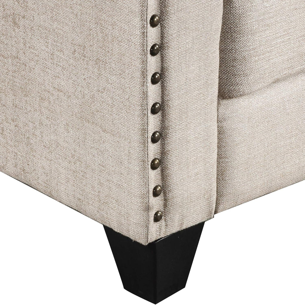Beige Linen Fabric Sofa and Loveseat Set N2962