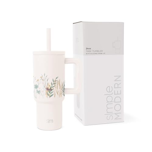 24 oz Tumbler with Handle and Silicone Straw Lid D625531