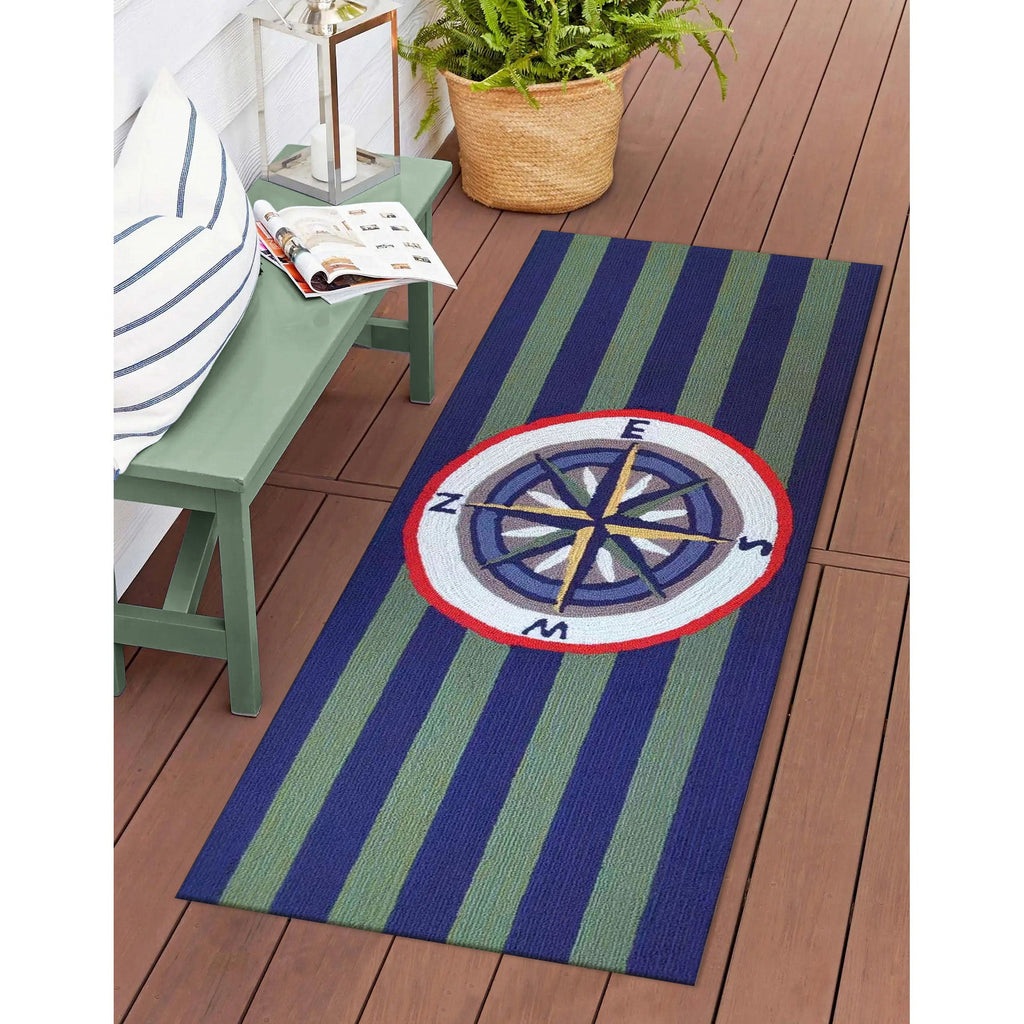 Frontporch Striped Compass Indoor Outdoor Mat