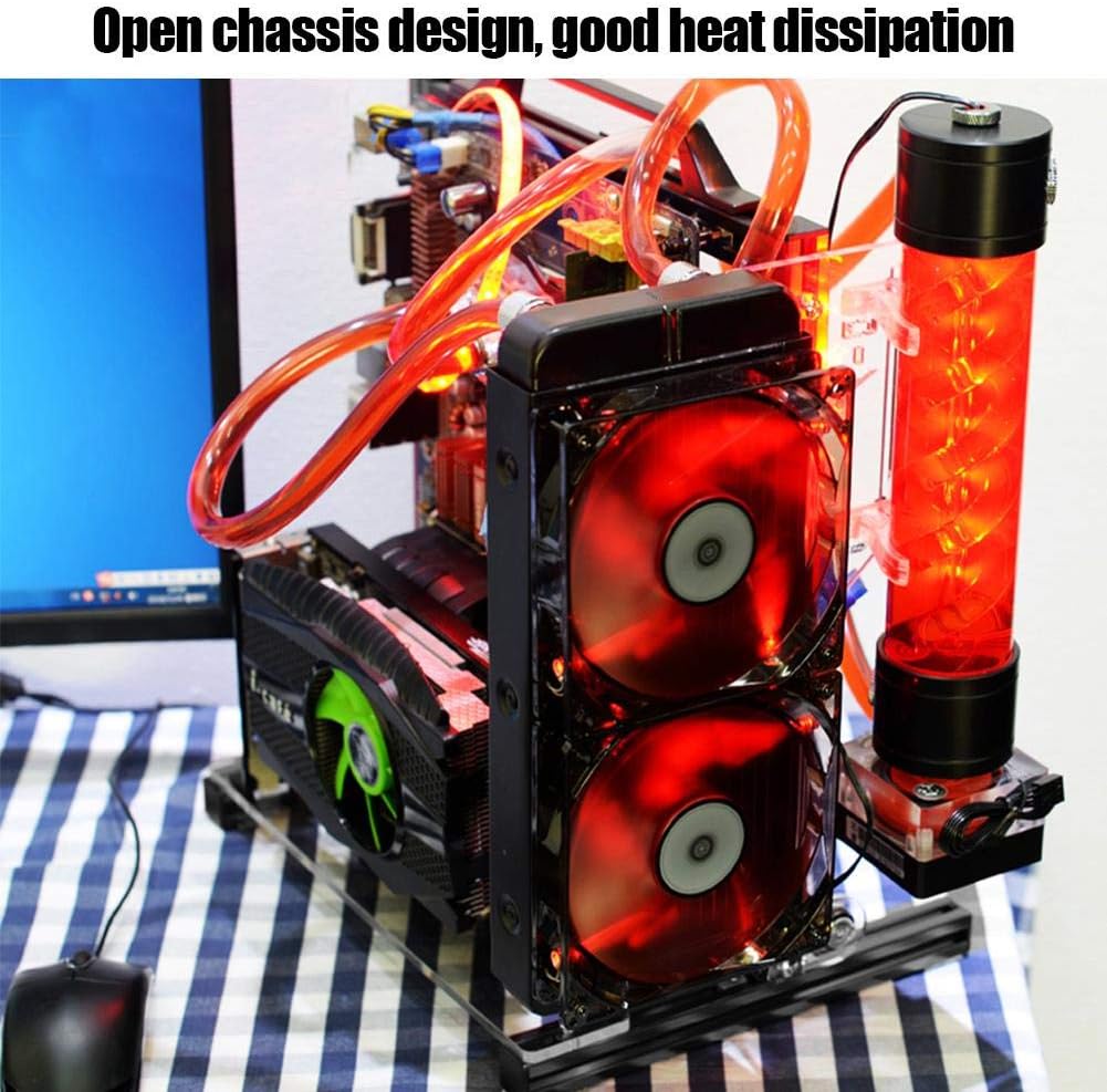 Black Aluminum Open Air Frame Motherboard Chassis Q156237