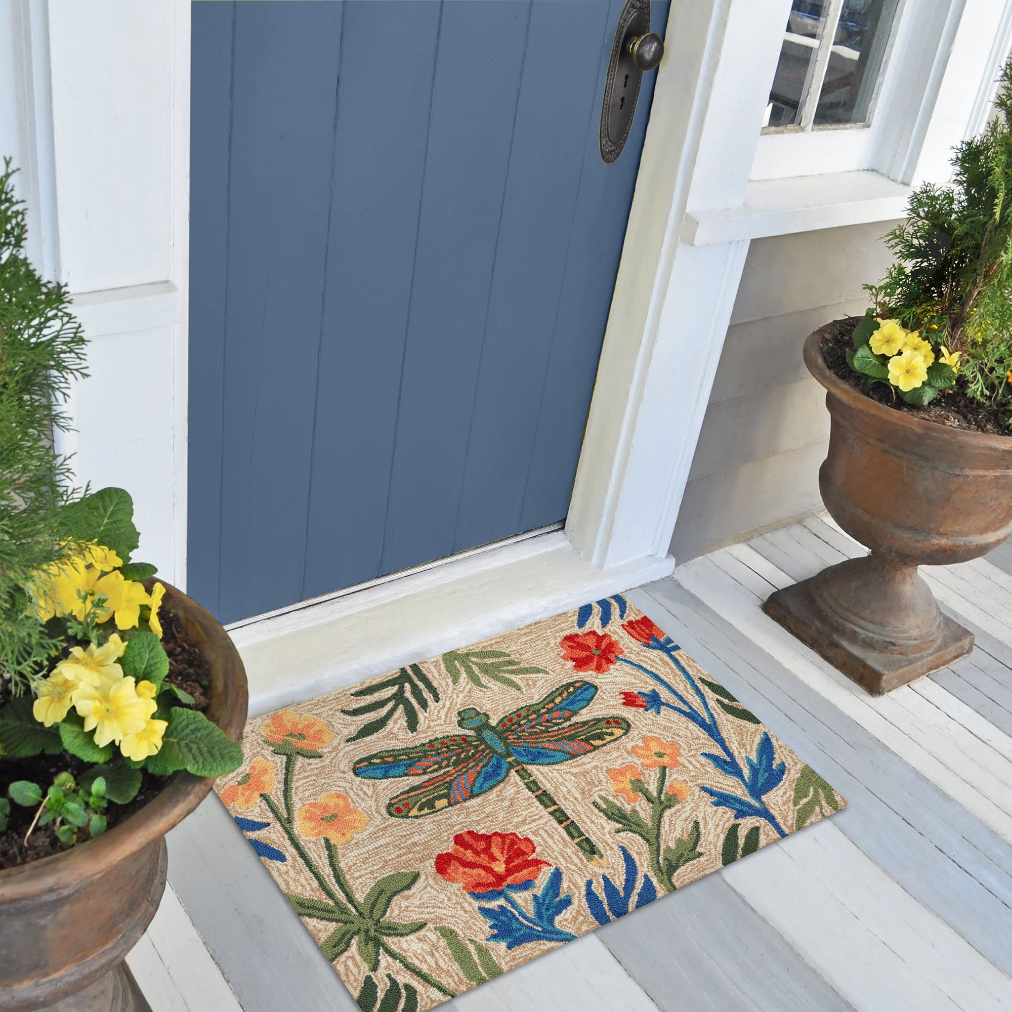Frontporch Floral Dragonfly Indoor Outdoor Mat