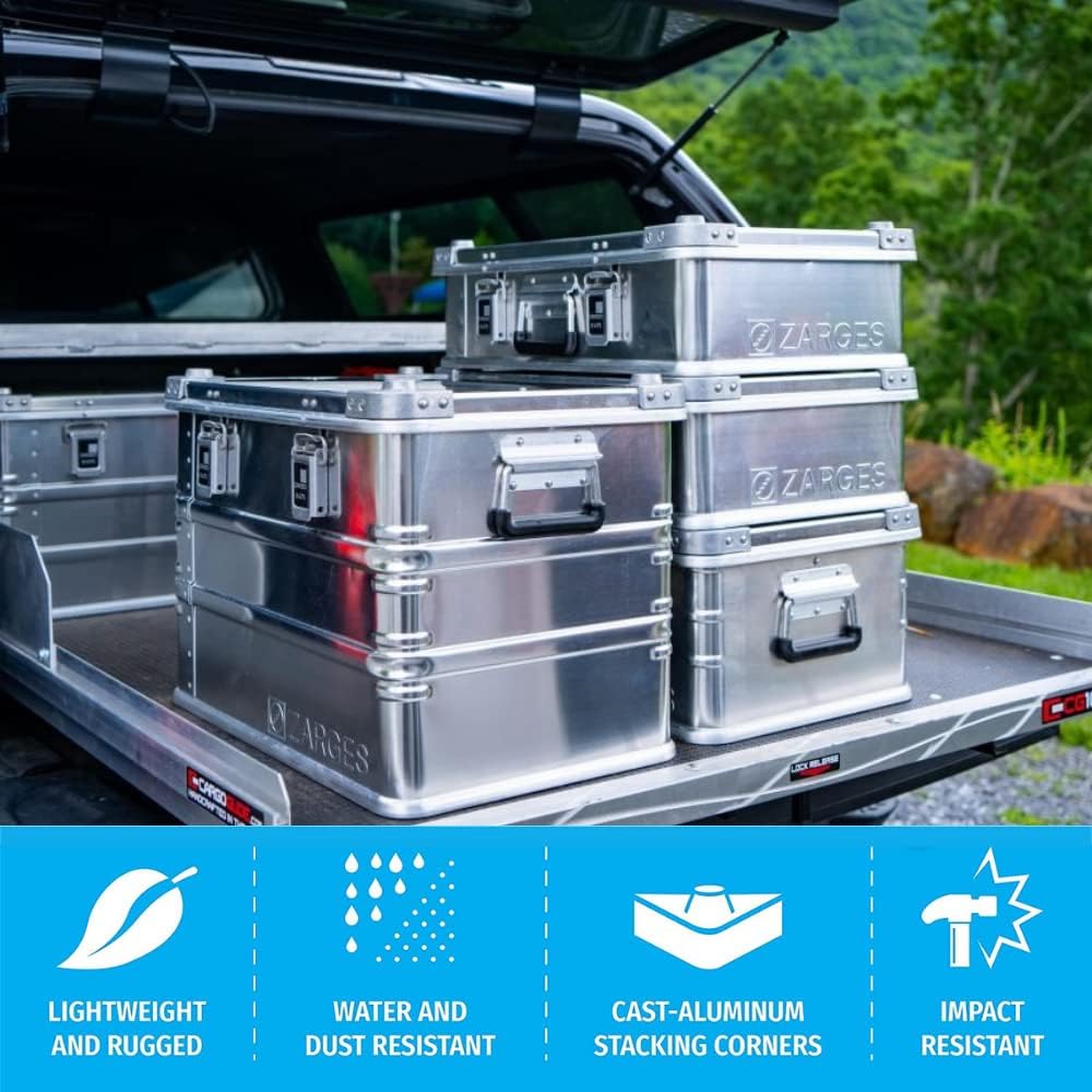 Aluminum Hard Protective Carrying Case, Stackable Storage, Safe Lock Box (44.1 x 28.3 x 18.9 Inches) V9770