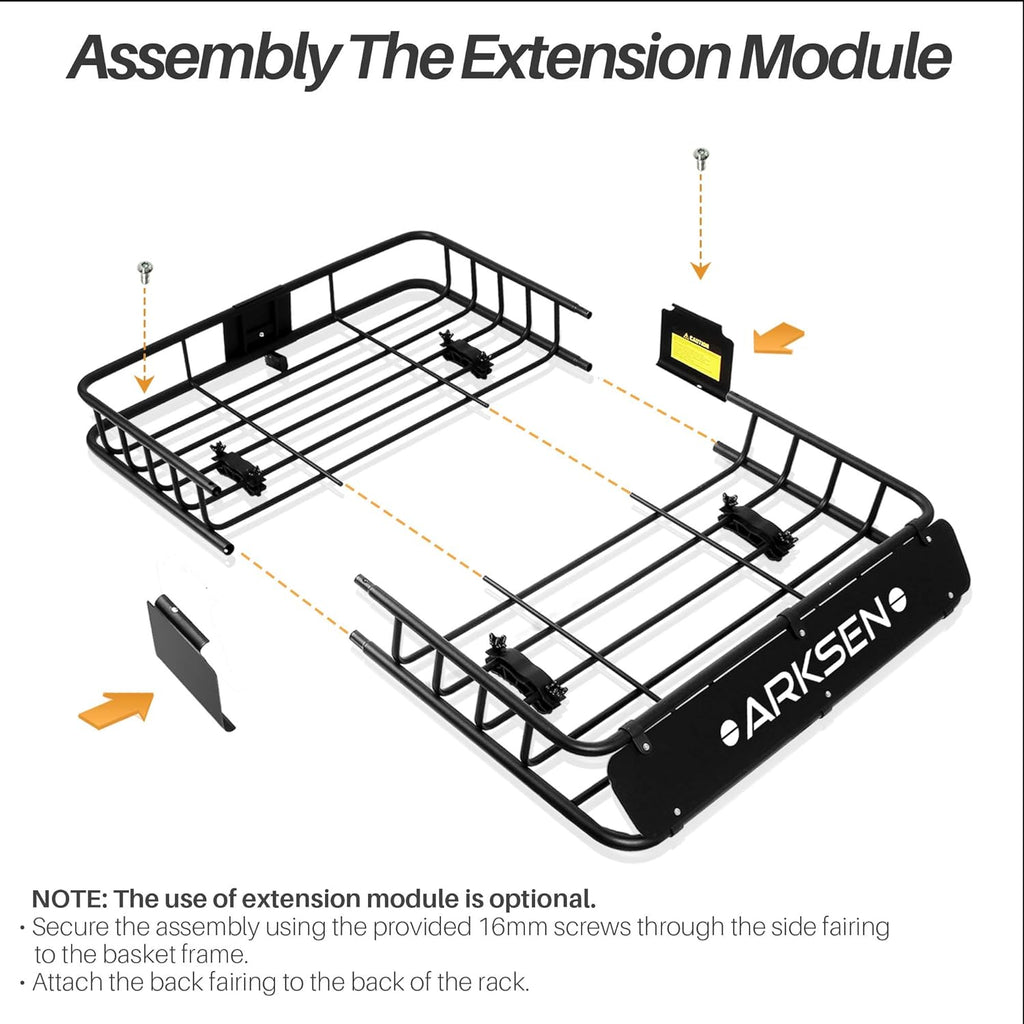 84 Inch Black Roof Rack Cargo Basket with Extension Soft-Shell Rooftop Cargo Carrier S515