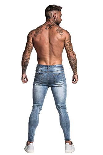 Slim Fit Ripped Stretch Jeans W80866