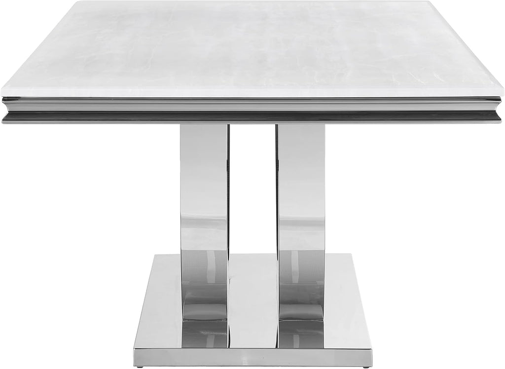 White Faux Marble Top Dining Table M4696