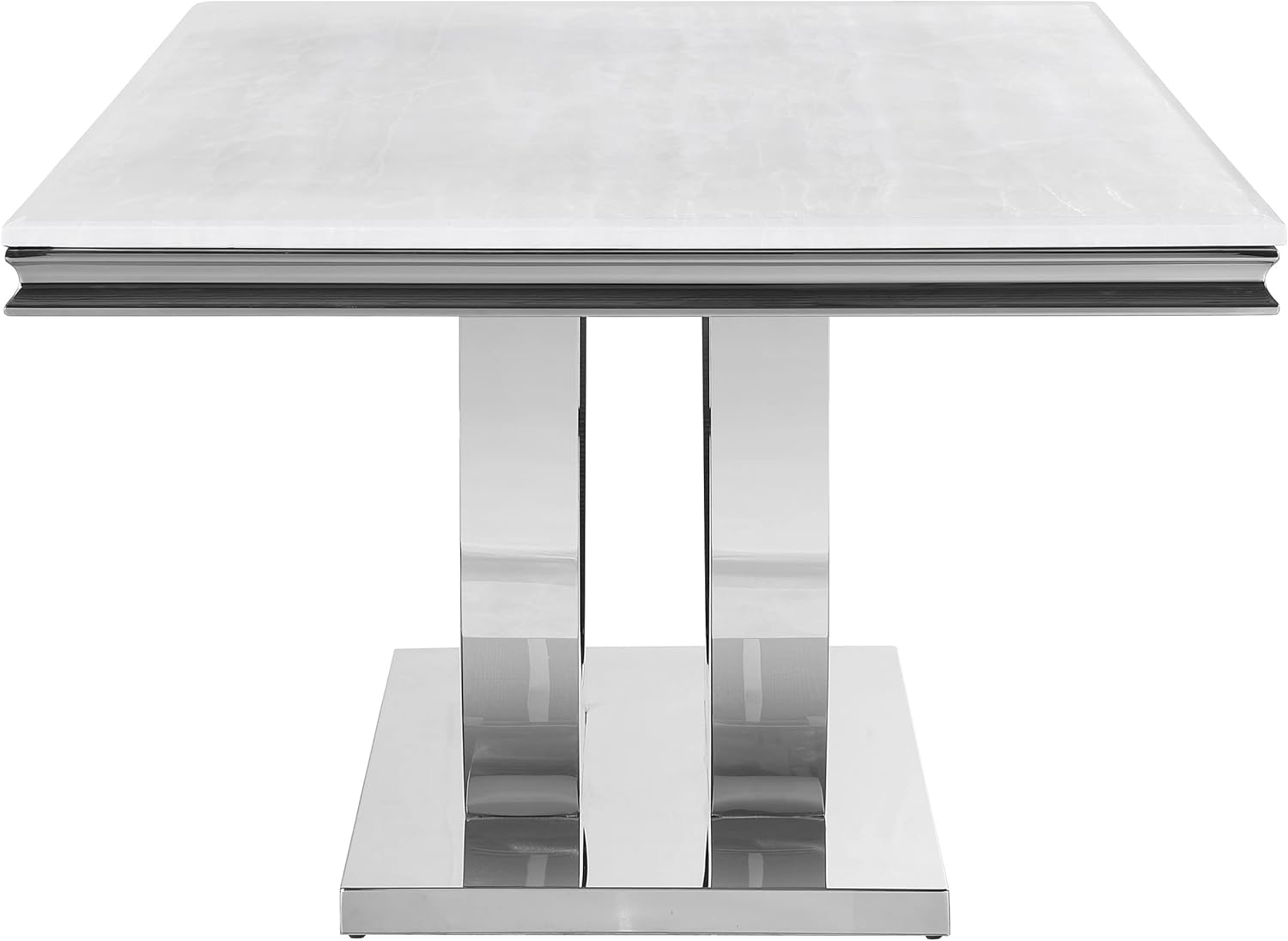 White Faux Marble Top Dining Table M4696