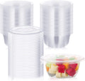 50 Pack Clear Plastic Salad Bowl With Lid Disposable 16.9oz C507
