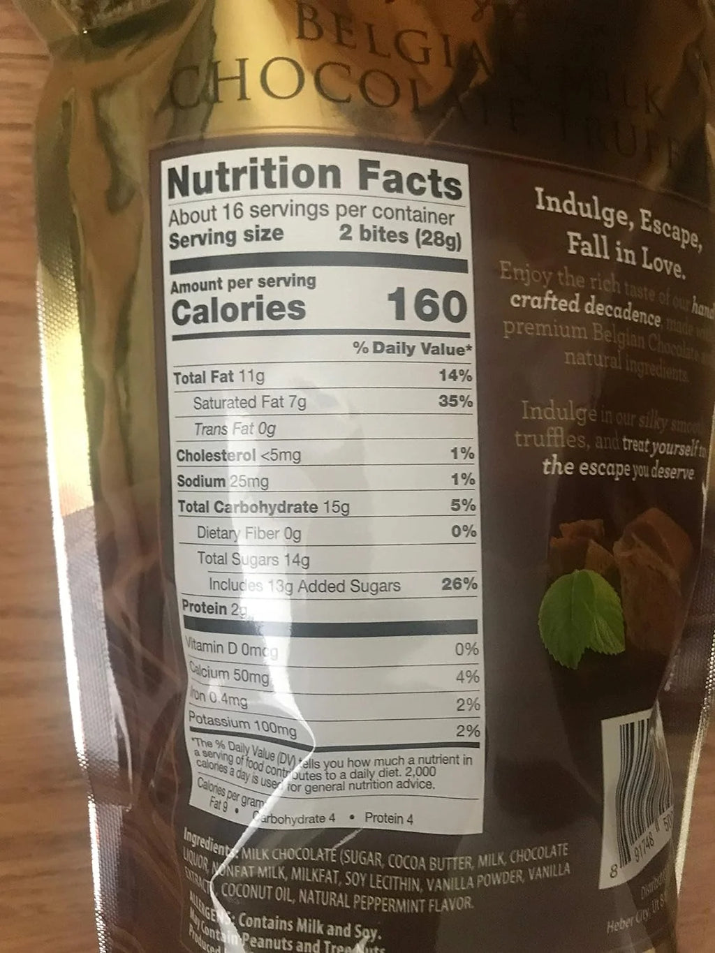 Belgian Milk Mint Chocolate Truffles 16 Oz Bag Q9790