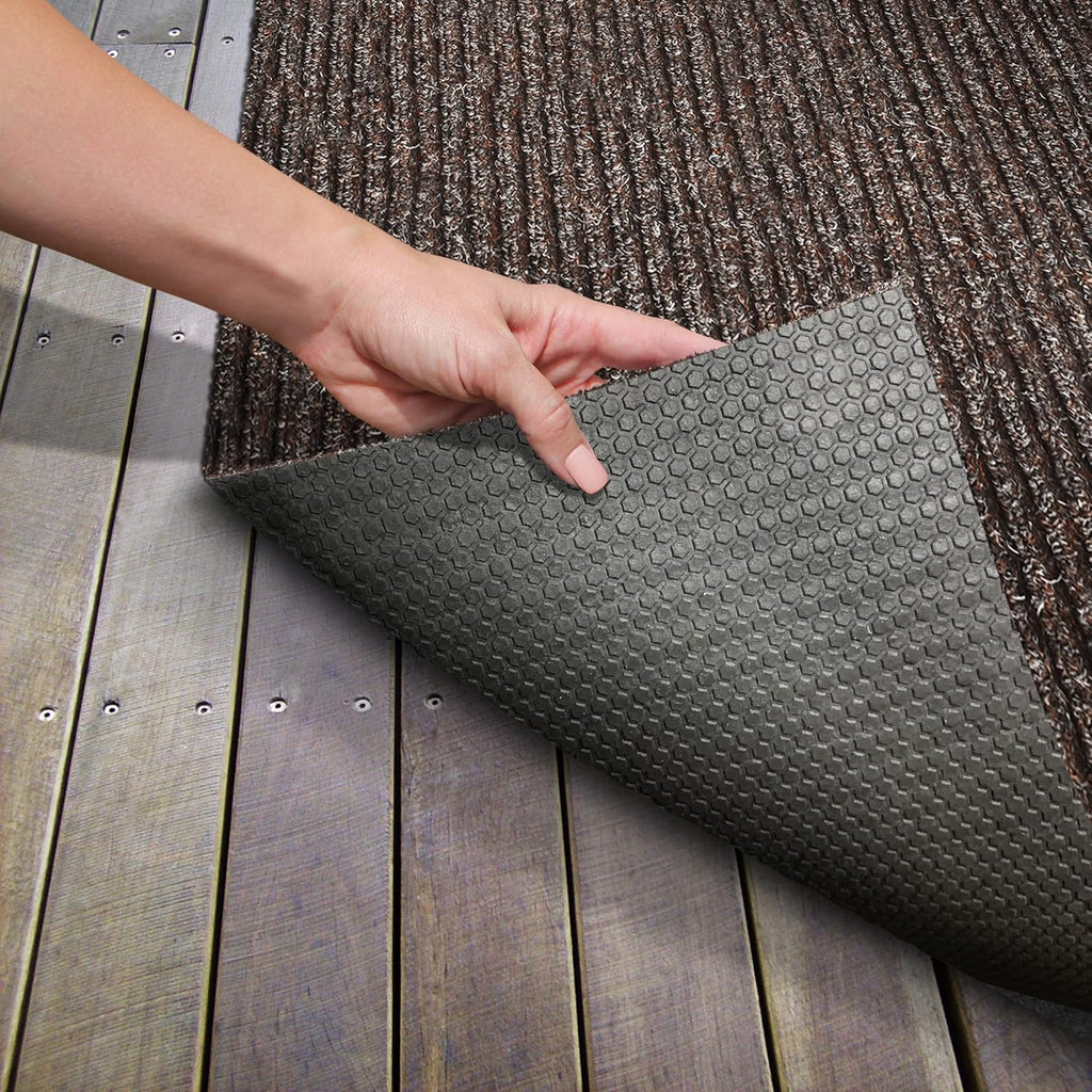Heavy-Duty Ribbed Indoor Outdoor Carpet - Tuscan Brown - 6 Feet X 10 Feet F5402