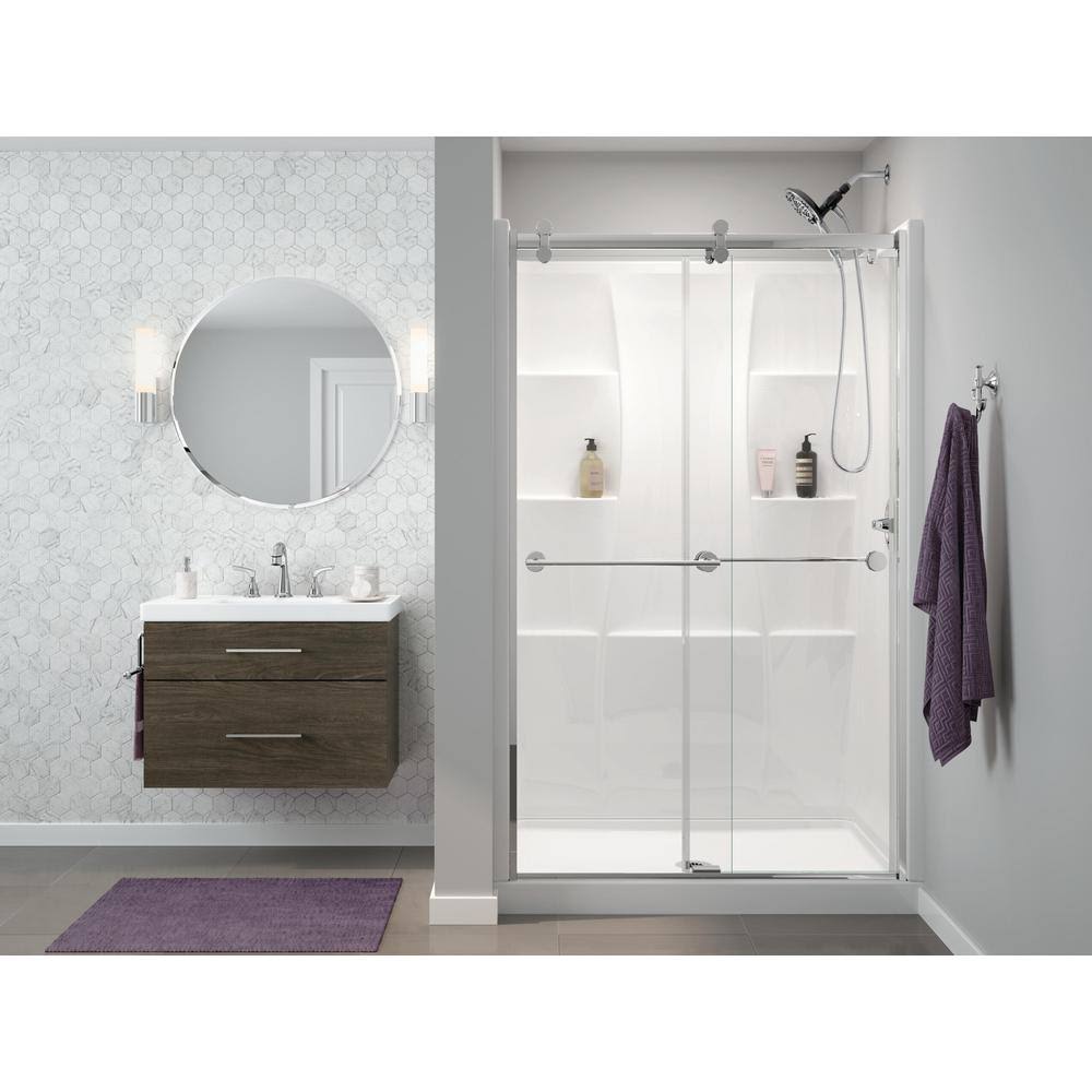 White 48 in. L x 34 in. D Shower Floor & Base J757153