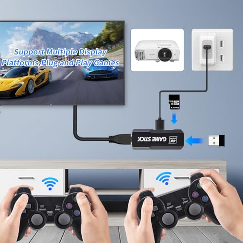 Wireless Retro Game Console Stick with 2.4G Wireless Controllers, 64GB H19681