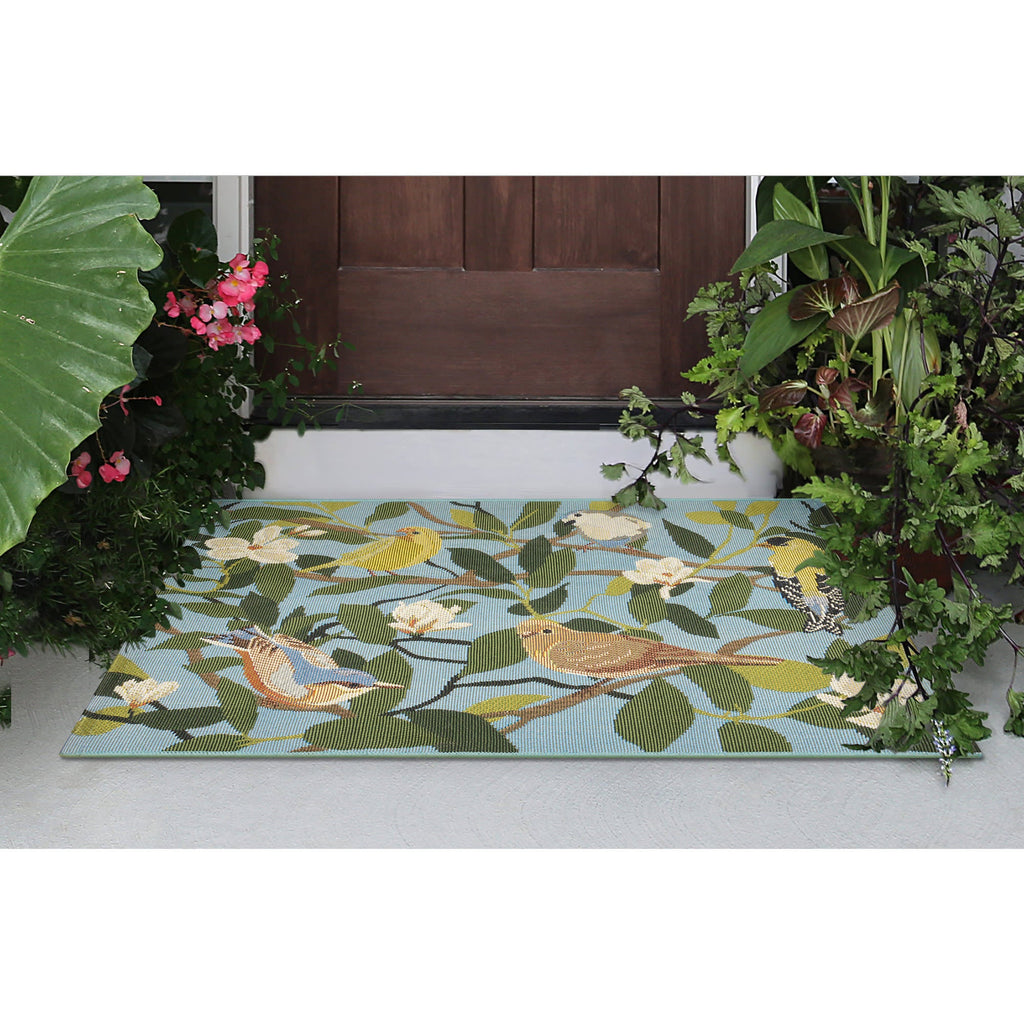 Esencia Floral Finches Indoor Outdoor Mat