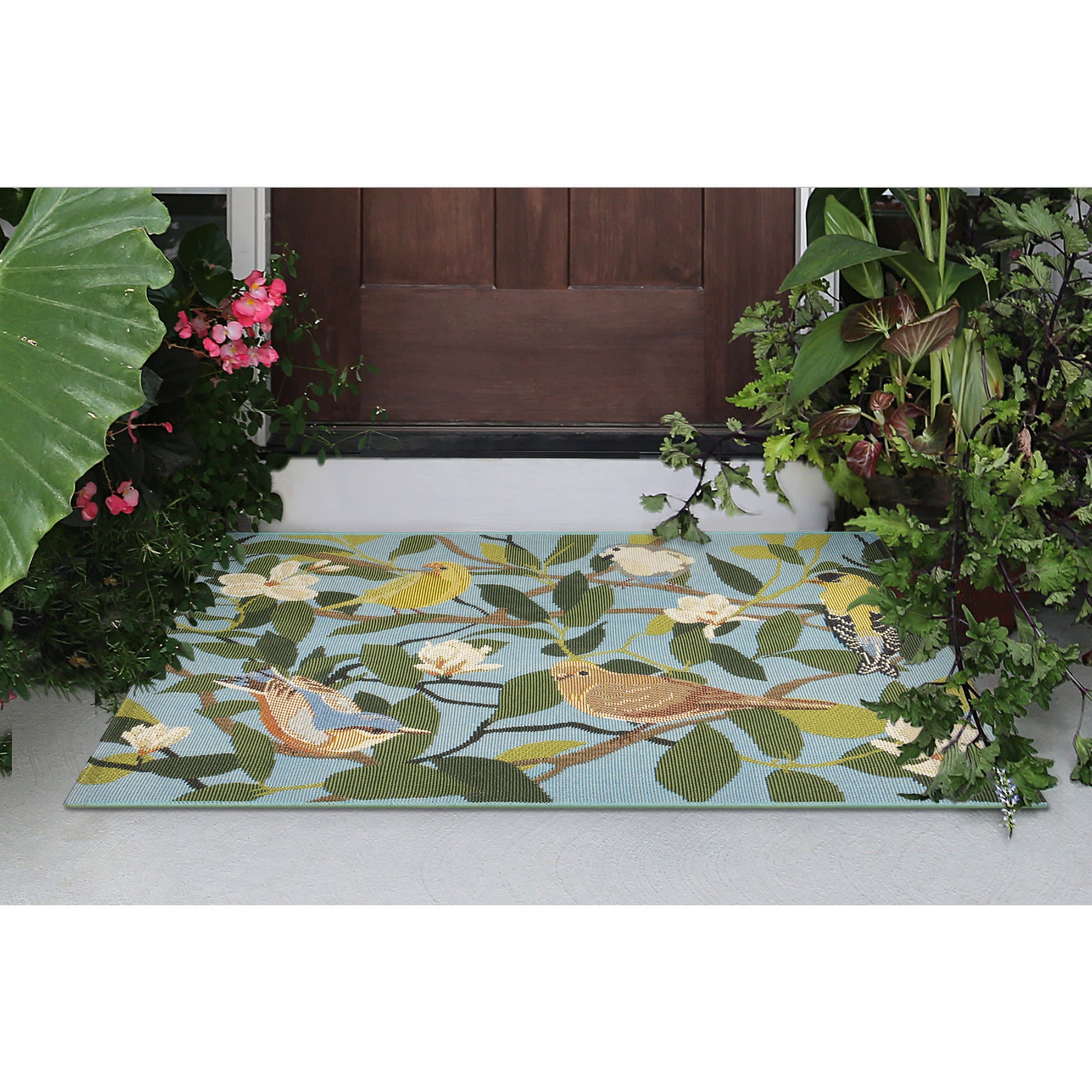 Esencia Floral Finches Indoor Outdoor Mat