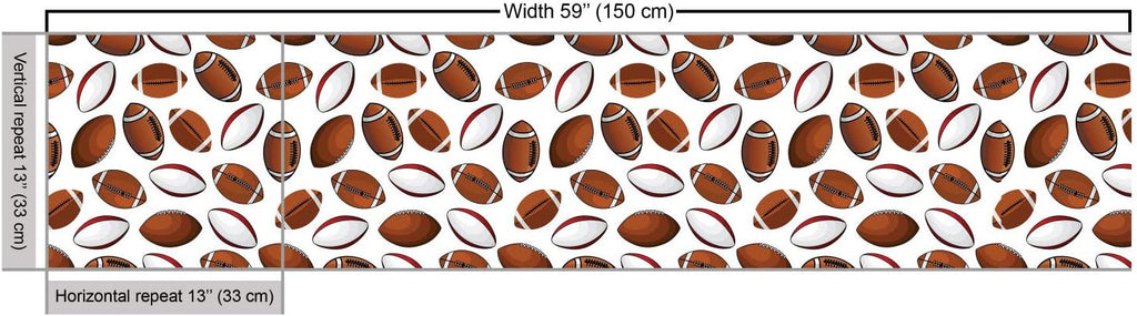 American Football Fabric by The Yard, 1 Yard, Caramel Ruby White F10109