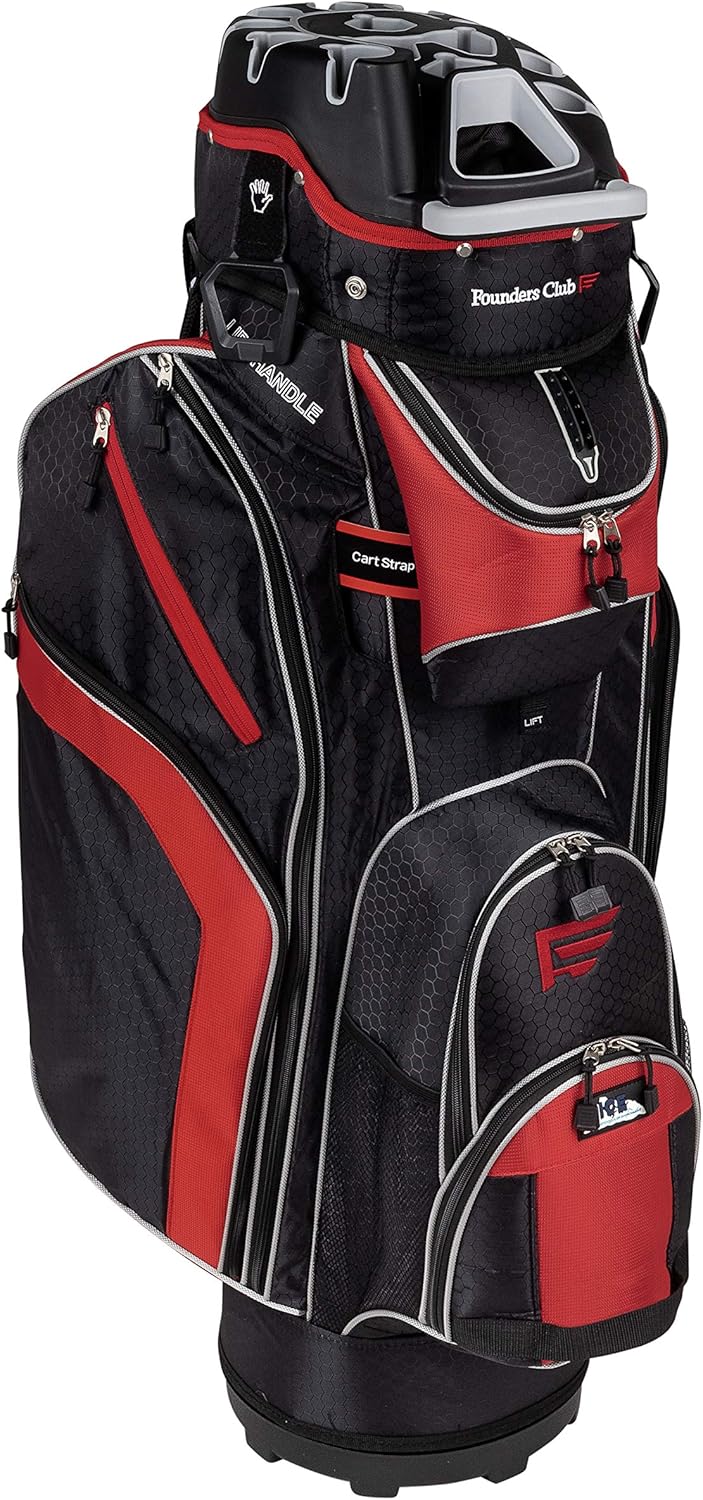 14 Way Cart Bag with Organizer Divider Top (Black Red) M9950
