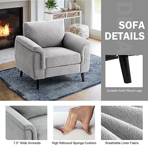 Blue Chenille Accent Chair with Wood Legs, 2PCS U388180