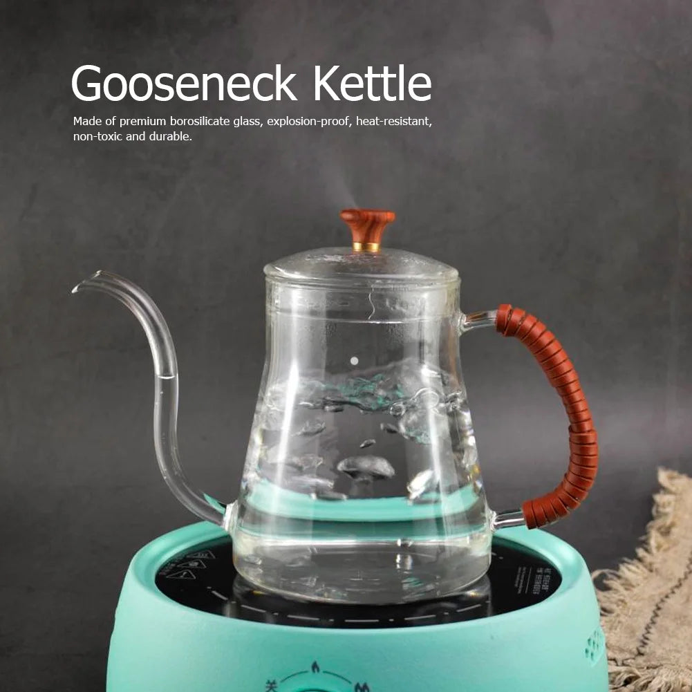 Thickened Glass Gooseneck Kettle 600ML K9925