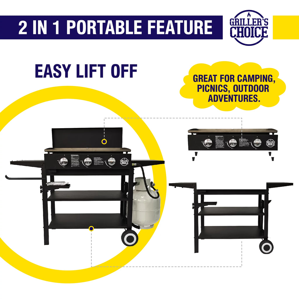 Outdoor Griddle Grill Propane Flat Top with Hood C828