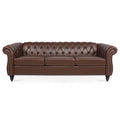 Dark Brown Leather 3-Seater Sofa D77787