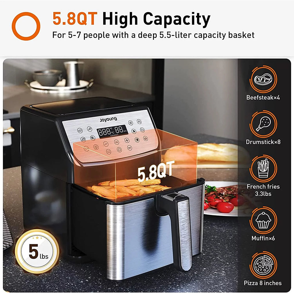 5.8QT 1700W Double Basket Air Fryer J76538