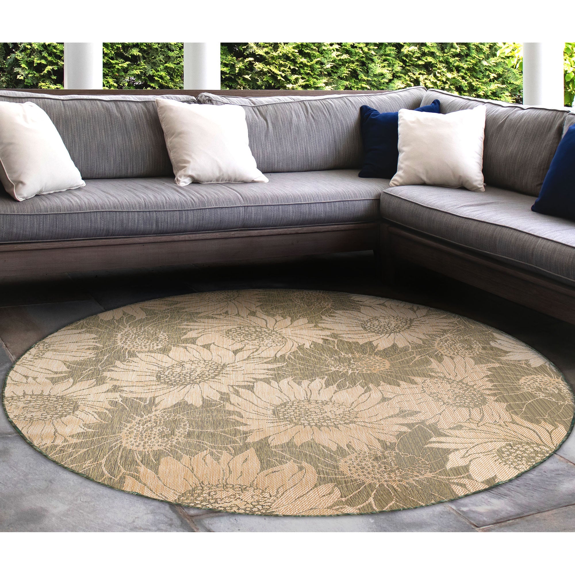 Carmel Sunflower Field Indoor Outdoor Area Rug