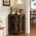 3-Tier Rustic Wood Coffee Bar Cabinet with Storage Shelf G68688