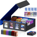 Card Storage Box with 4 Rows, 24 Colorful Dividers & 8 Viewing Windows H416