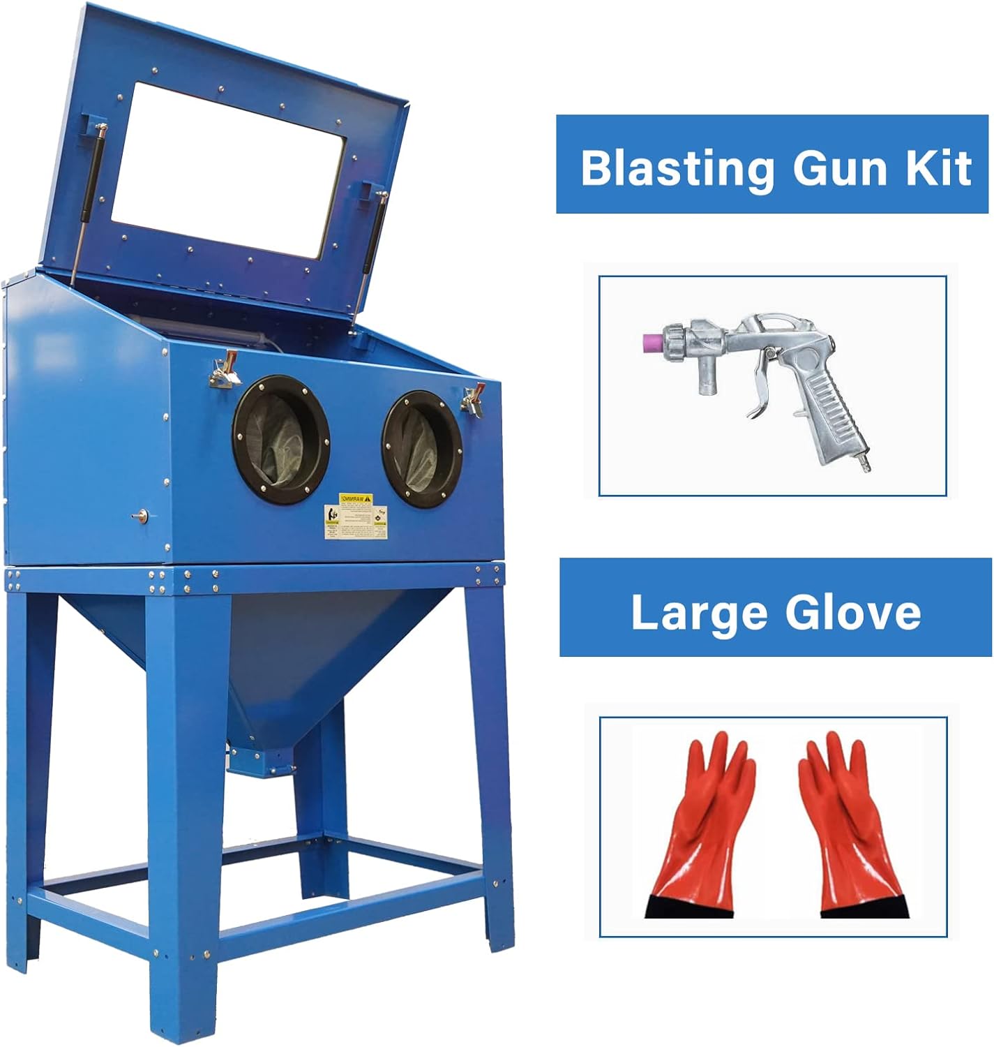 90 Gallon Abrasive Blast Cabinet with Dust Collection Reclaimer System V6826
