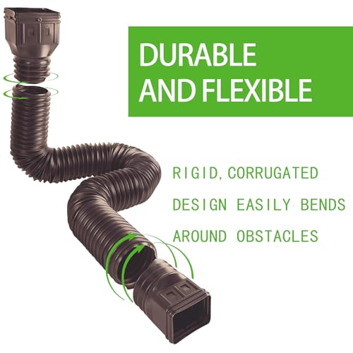 3 Pack Flexible Downspout Extension 21 to 60 Inches Brown L944392
