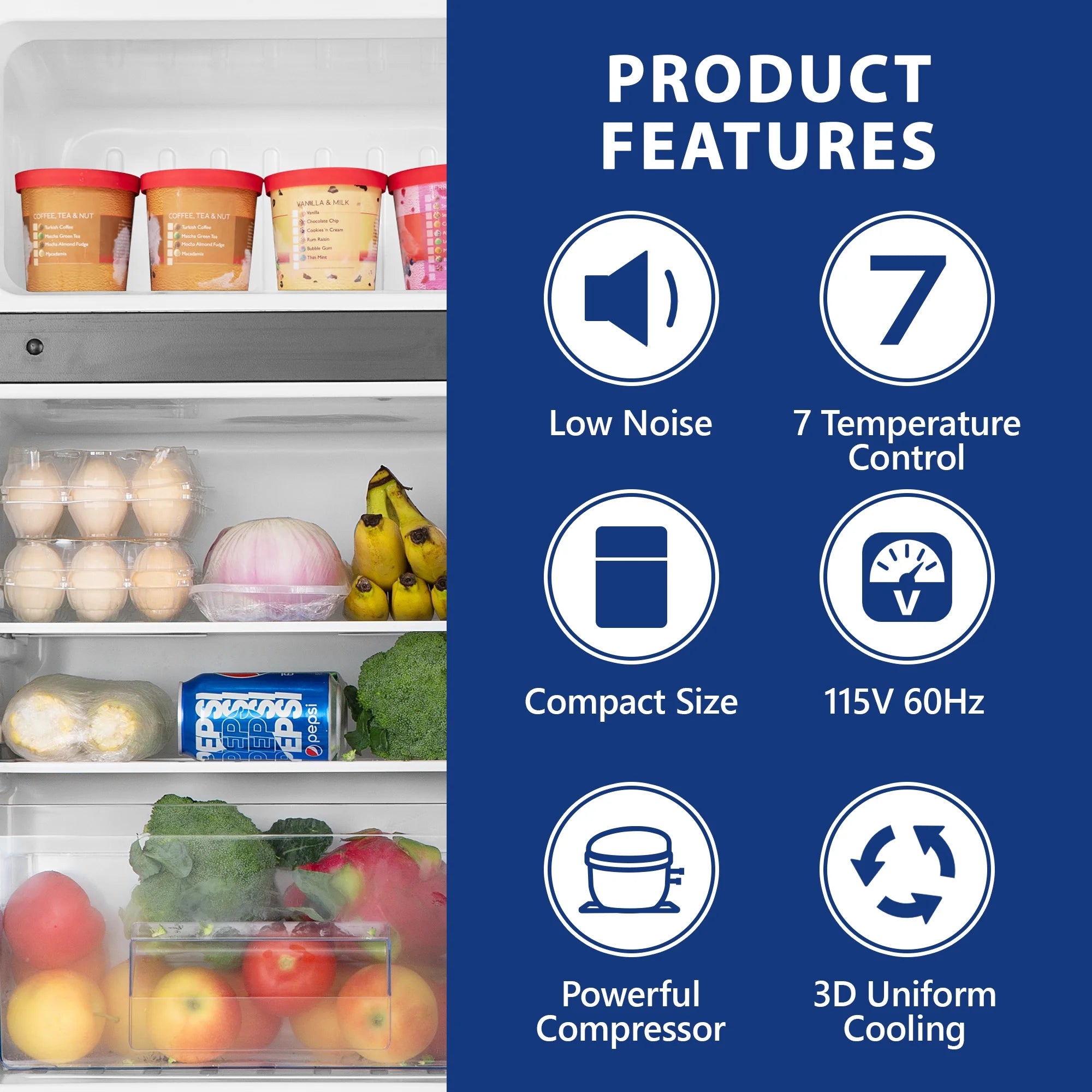 Black 3.2 Cu ft Two Door Mini Refrigerator with Freezer L191