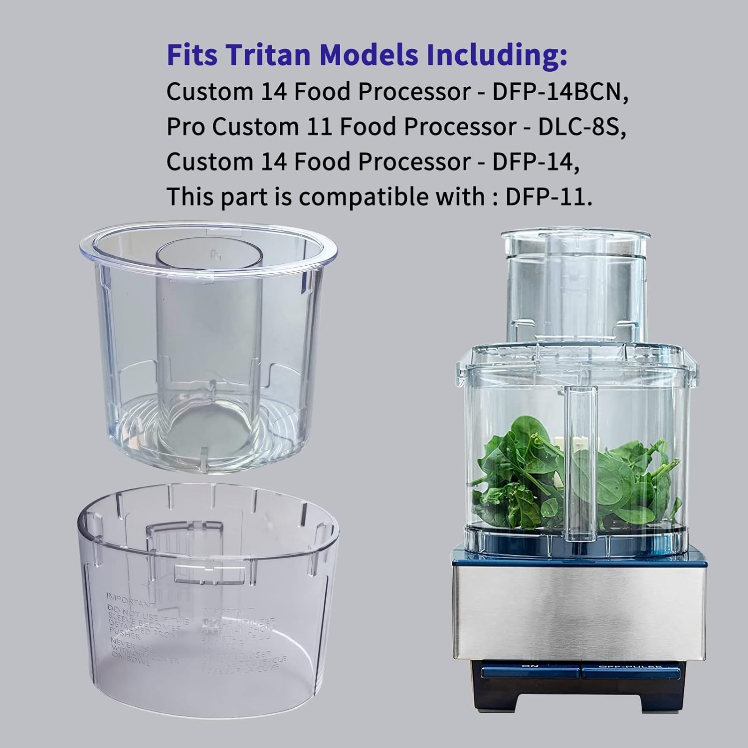 Large Pusher and Sleeve Assembly for Food Processors A36189