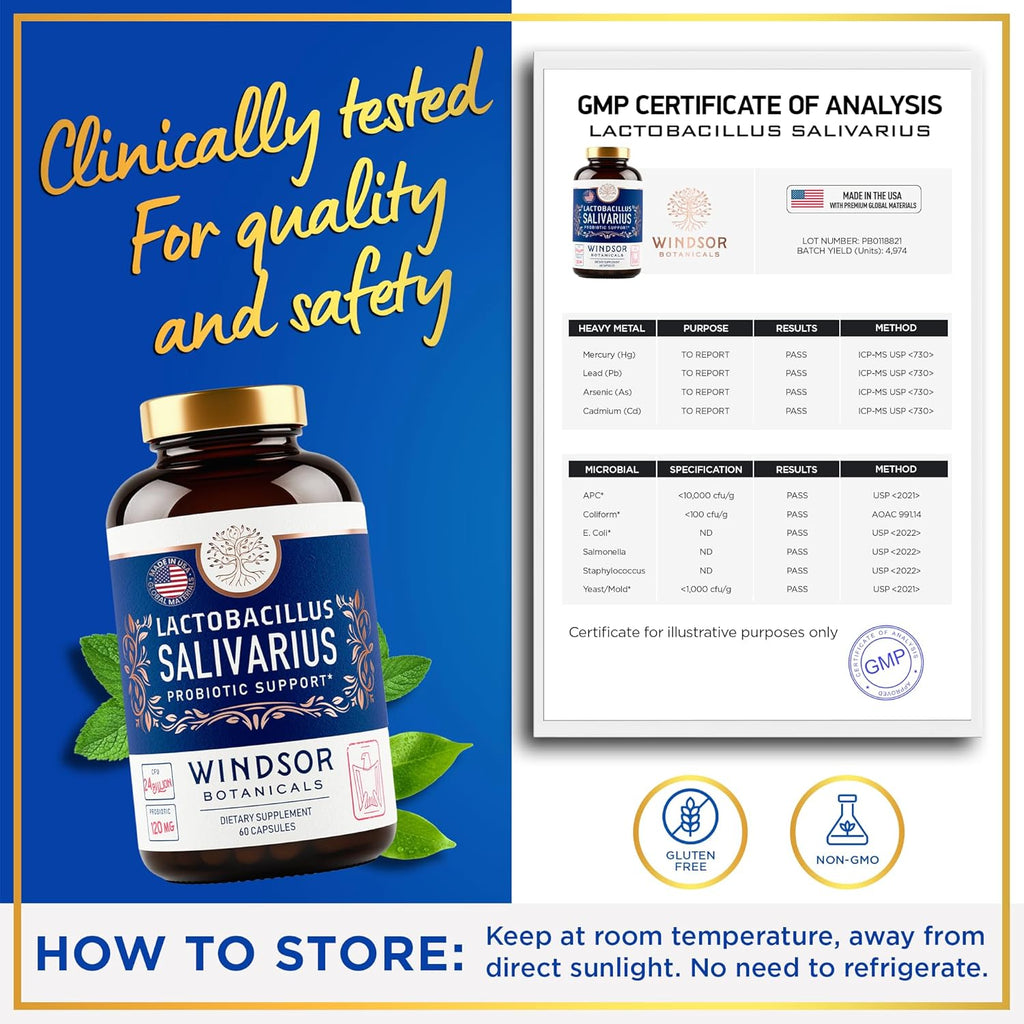 L Salivarius Probiotic Capsules, 24bn CFU, 60 Caps O1834