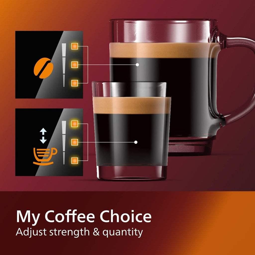 Black Fully Automatic Espresso Machine with LatteGo Milk Frother and Ceramic Grinder Y85841
