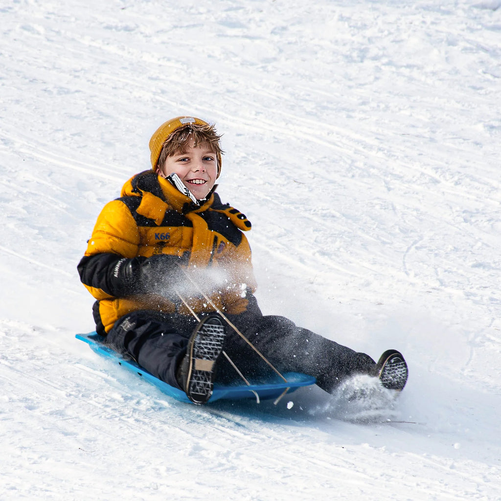 2 Pack 35" Plastic Snow Sleds with Pull Rope, 2 Handles S697