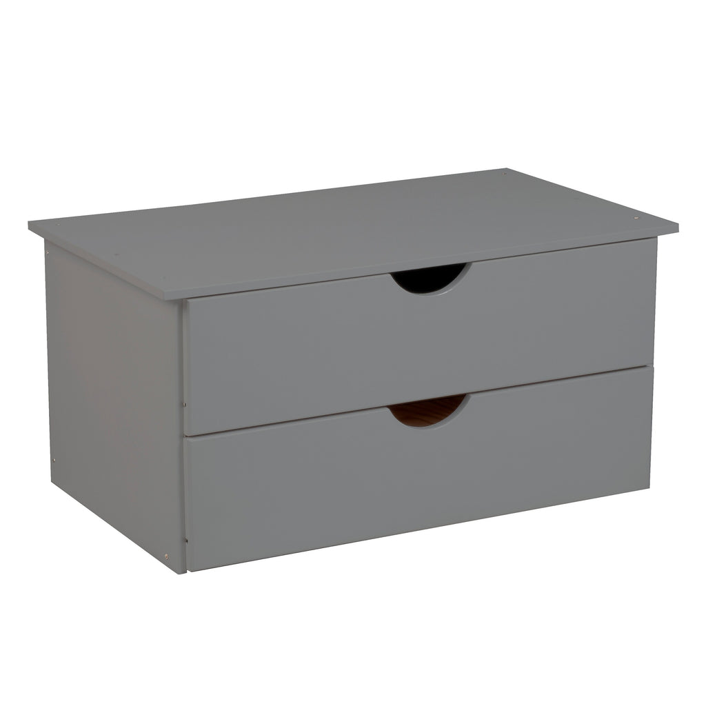 100% Solid Wood 2-Drawer Internal Chest Grey Y5177