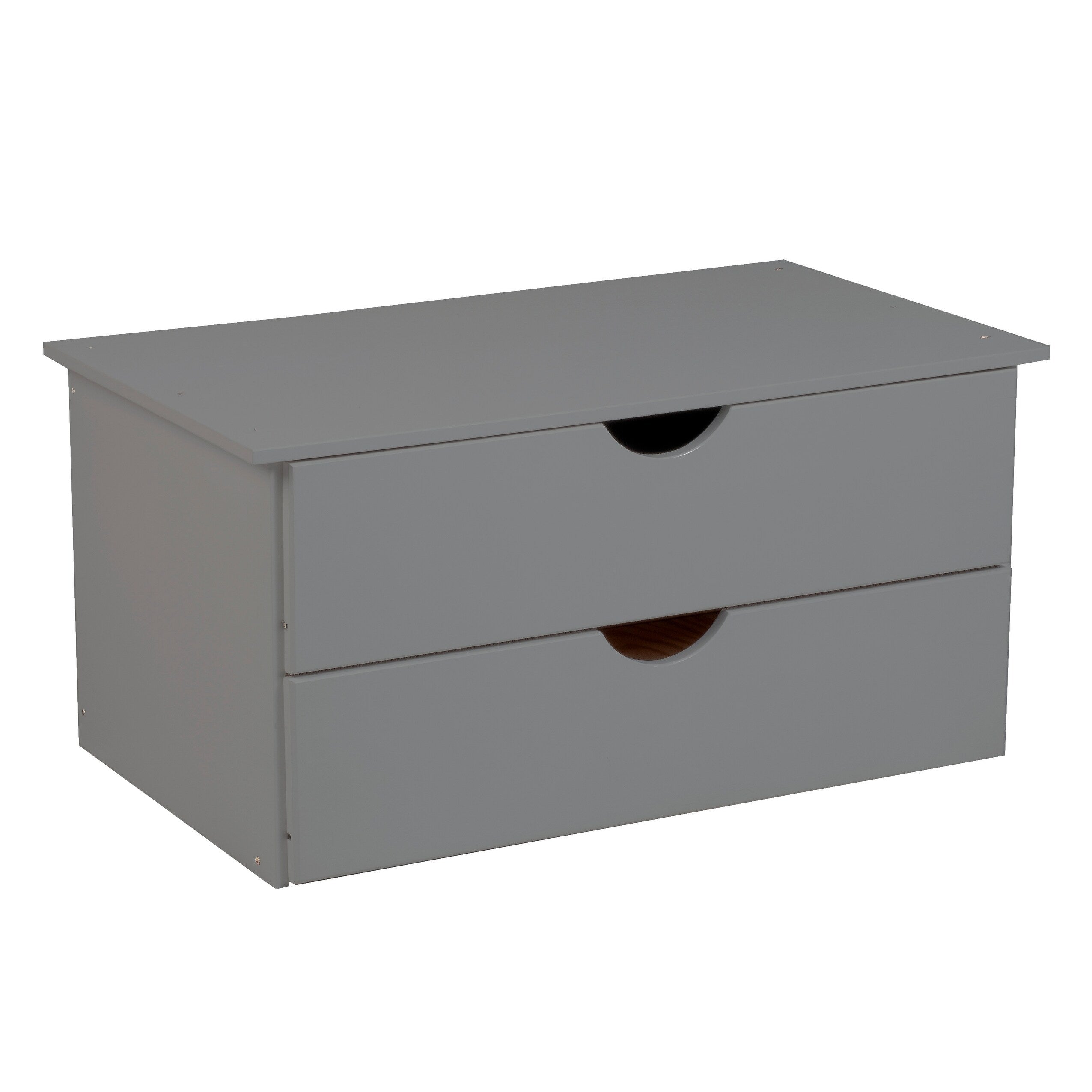 100% Solid Wood 2-Drawer Internal Chest Grey Y5177