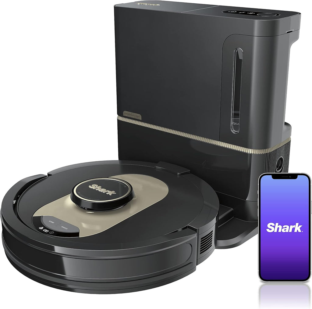 Black Robot Vacuum with HEPA Self-Empty Base V579