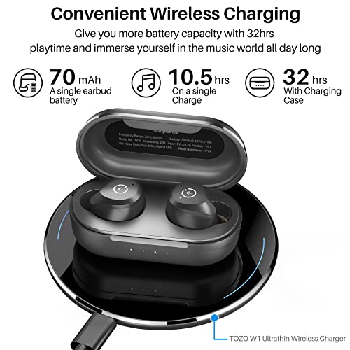 Matte Black Hybrid Active Noise Cancelling Wireless Earbuds S803
