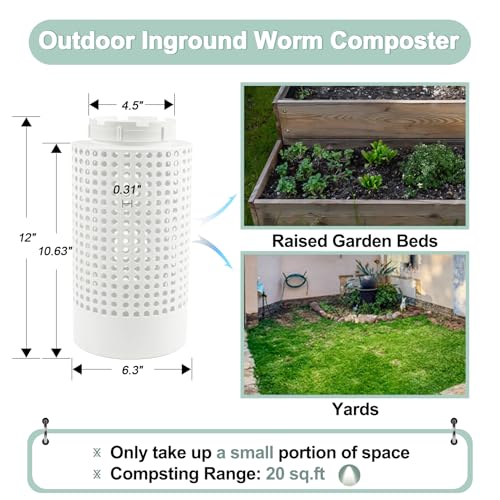 White 2 Gallons In-Ground Worm Compost Bin L989881