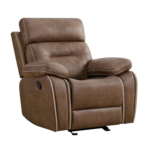 Brown Leather Manual Recliner Sofa M67810