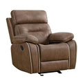 Brown Leather Manual Recliner Sofa M67810