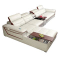 L Shape Genuine Cow Leather Sofa Set R2720