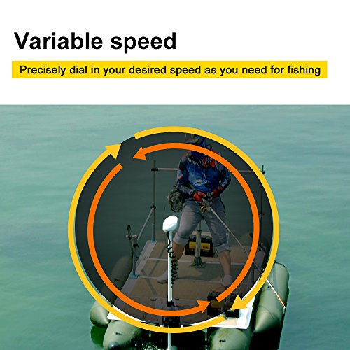 White 12V 55LBS 48 inch Bow Mount Trolling Motor with Remote Control and Quick Release Bracket G205