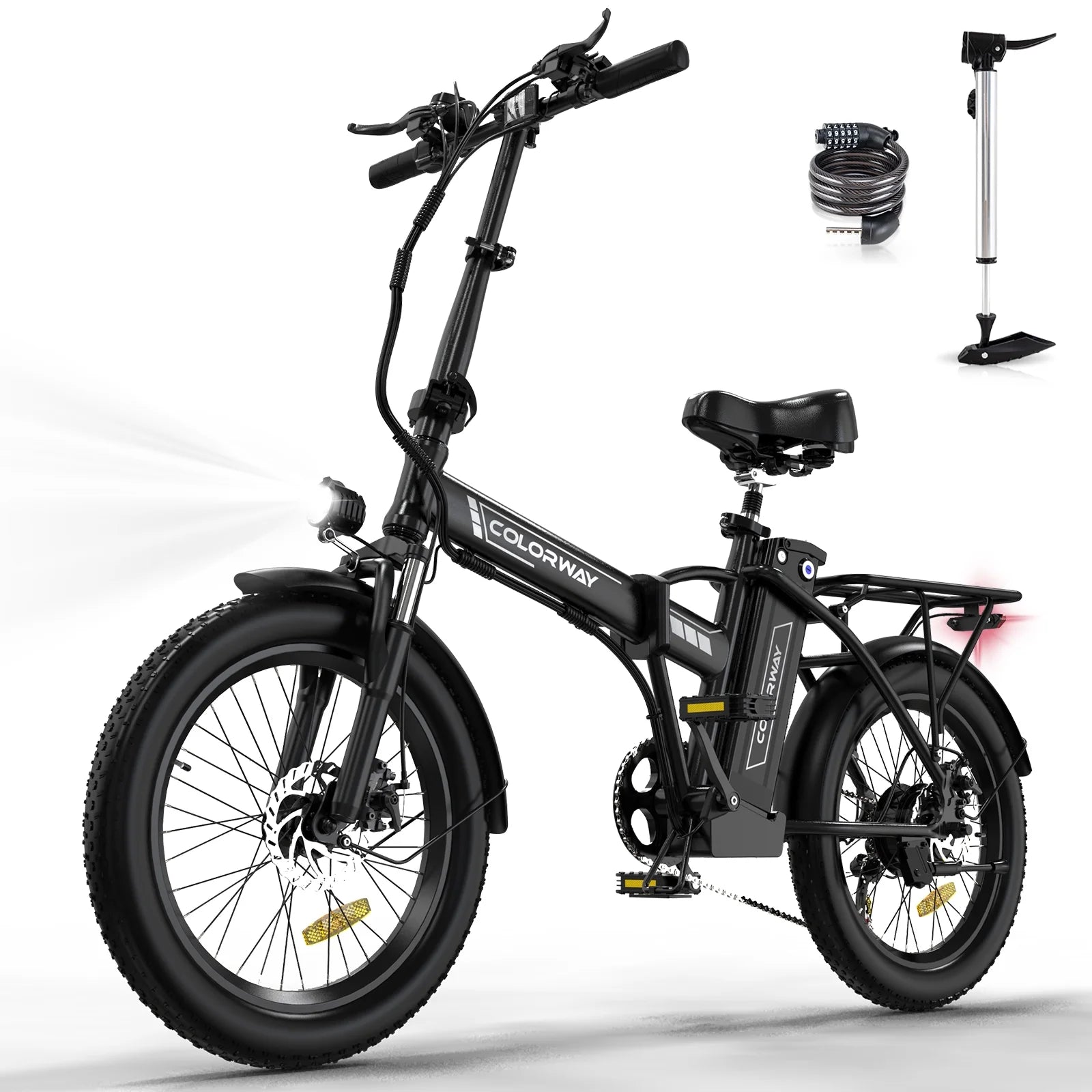 20"x3.0 Fat Tire Electric Bicycle with 500W/36V/12Ah Battery, Shimano 7-Speed E694323