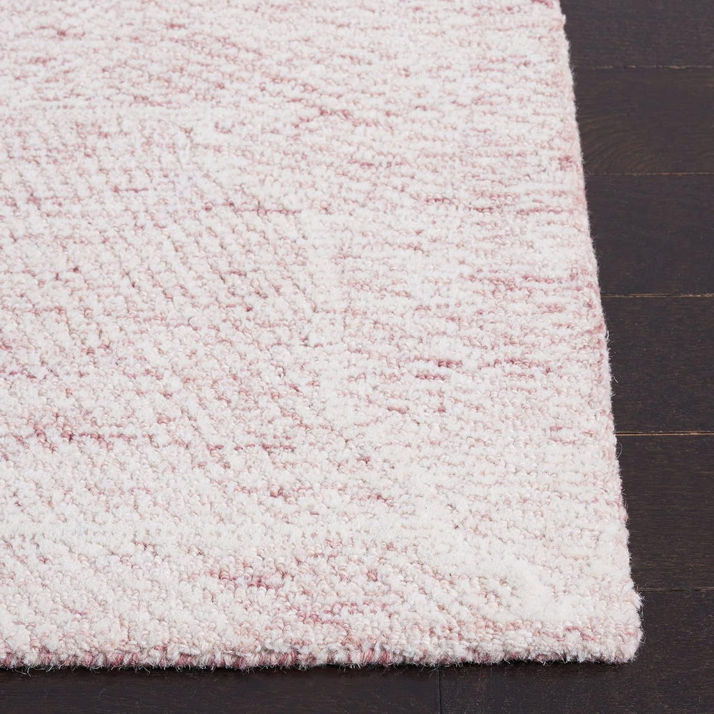 10' x 14' Pink & Ivory Handmade Wool Area Rug O936217