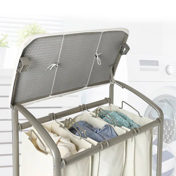 3-Bag Laundry Sorter with Folding Table X320669