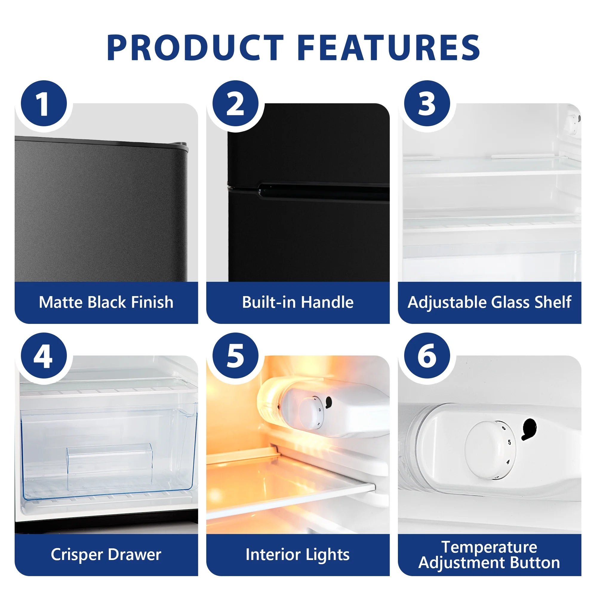 Black 3.2 Cu ft Two Door Mini Refrigerator with Freezer L191