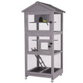 71'' Wooden Birdcage with Stand W36293